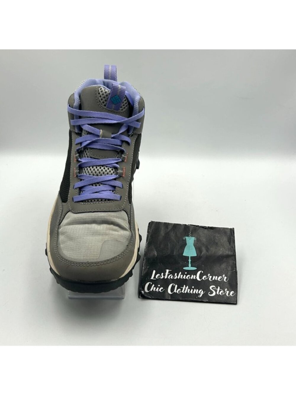 Columbia Women's Gray Purple Mesh Flow Centre All-Terrain Hiking Boots Sz 9 3531 - Picture 15 of 16